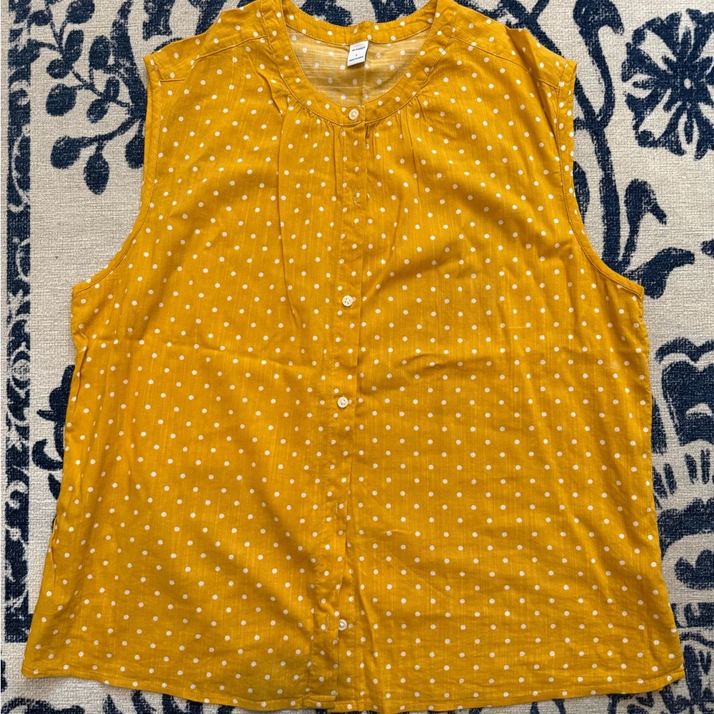 Old Navy Yellow Polka Dot Tank Top